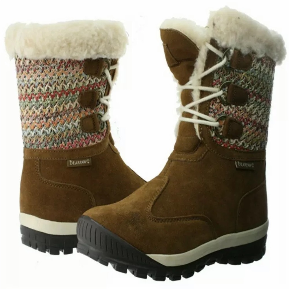 WOMEN'S SIZE 5 BEARPAW OPHELIA 1707W SHEEPSKIN/WOOL AND SUEDE WINTER BOOTS